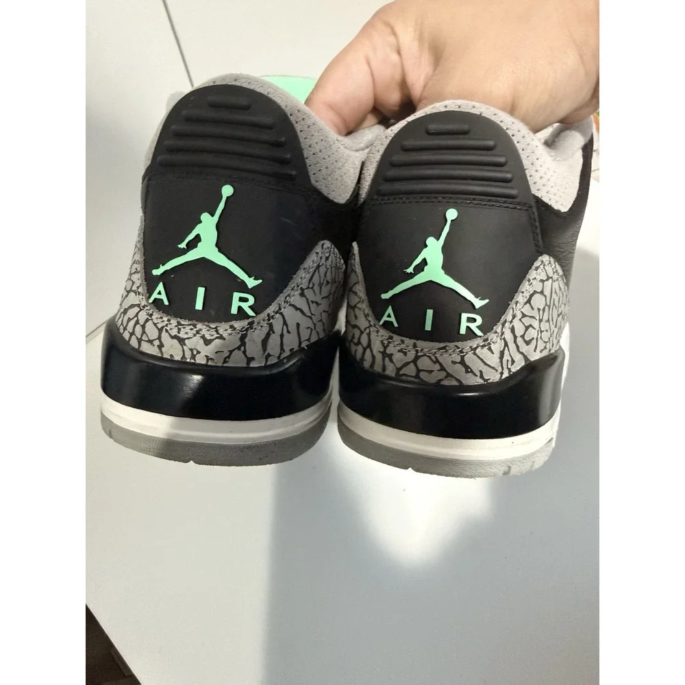 Nike Air Jordan 3 Retro Men's Size 11.5‎ Black/Green Glow Grey, CT8532-031